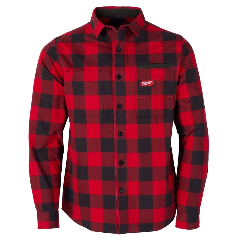Chemise manches longues - Chemise en flanelle Milwaukee GRIDIRON (gris, rouge ou bleu), M551
